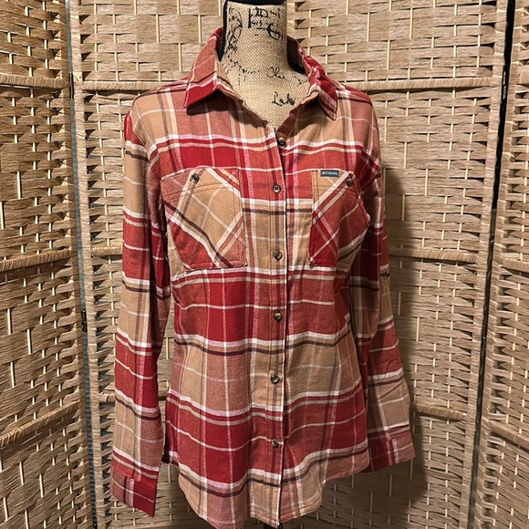 Columbia Tops - Columbia Plaid Flannel Shirt Button Down L NWT